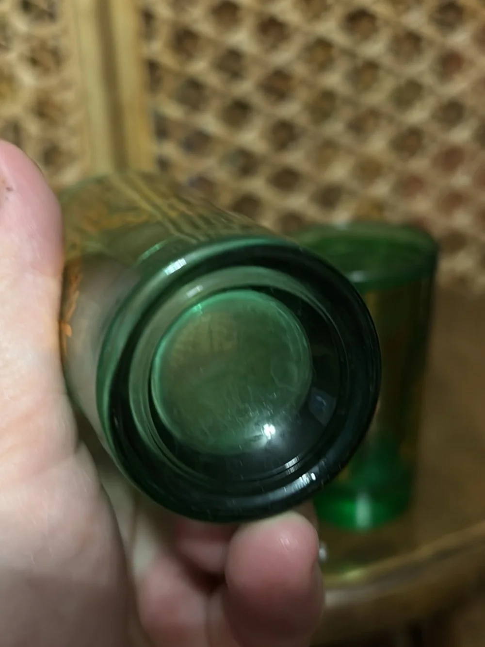 Green and Gold Decorative Glass Tumbler - Set of 2